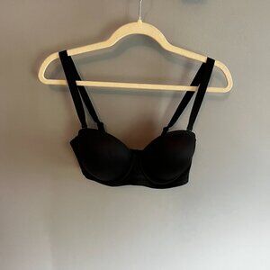 Black Removable Strapless Bra 36DD lined with underwire